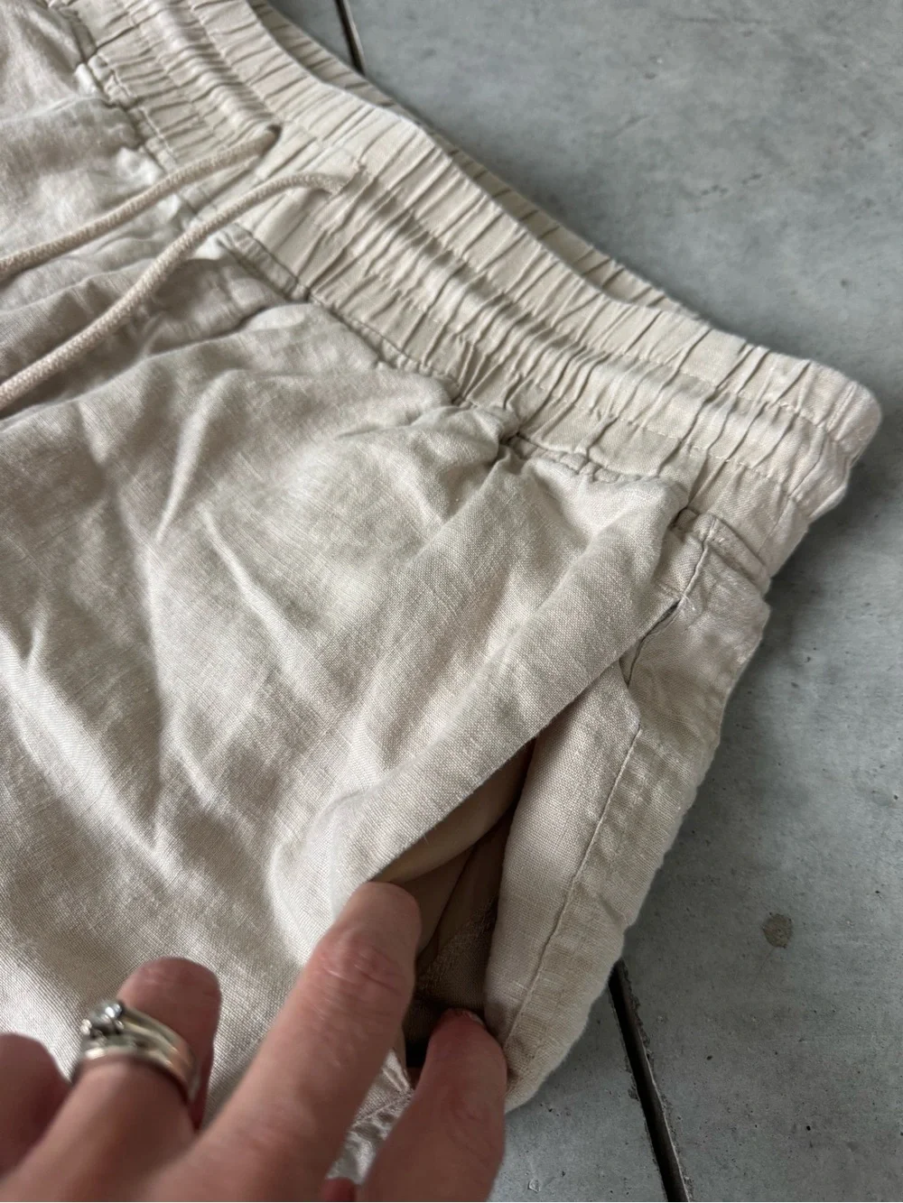 Quince 100% European Linen Wide Leg Pants in Driftwood Size XL